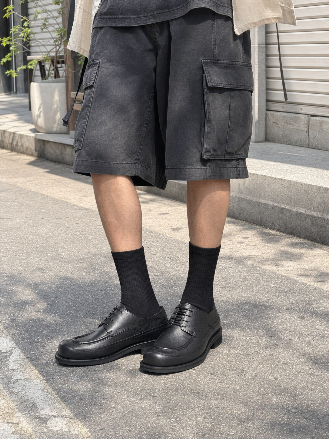 Square Apron Derby Blacknoir17 detail 3